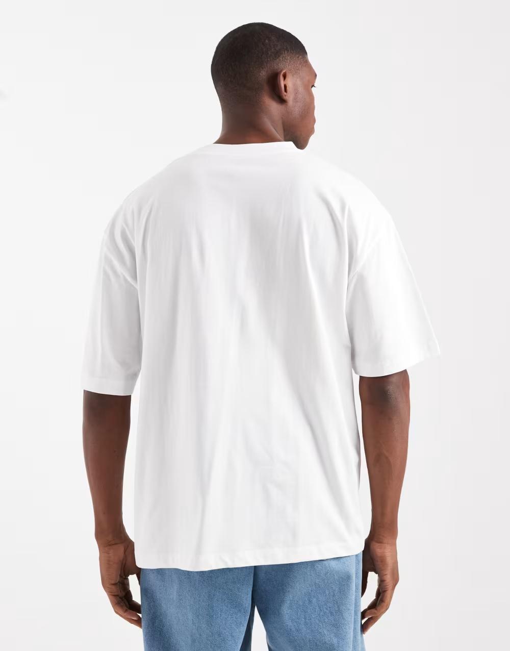 BIAŁY T-SHIRT OKRĄGŁY DEKOLT casual