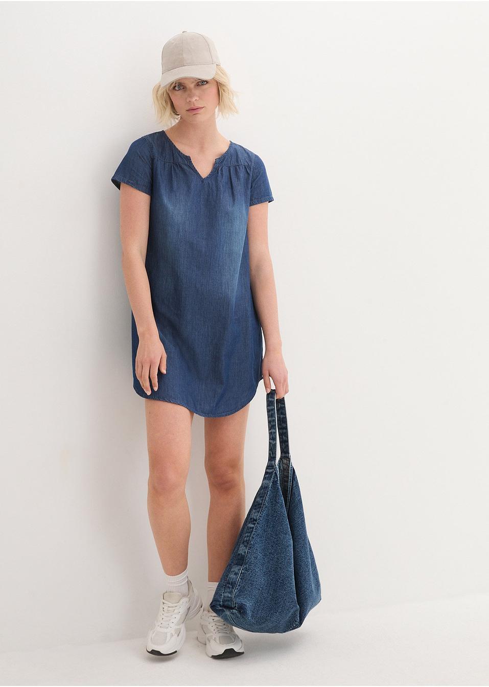 NIEBIESKA MINI SUKIENKA
