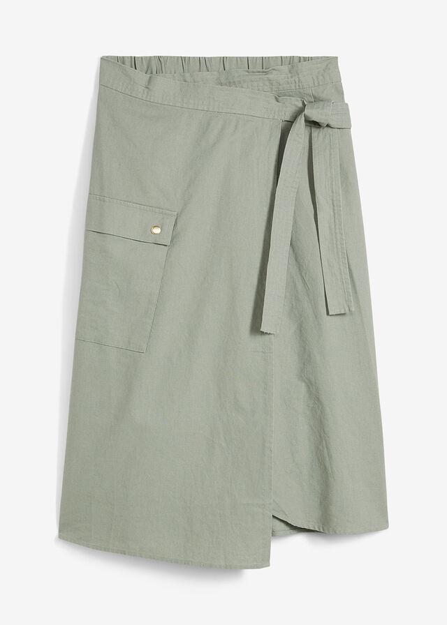 SPÓDNICA MIDI PLUS SIZE Z WIĄZANIEM