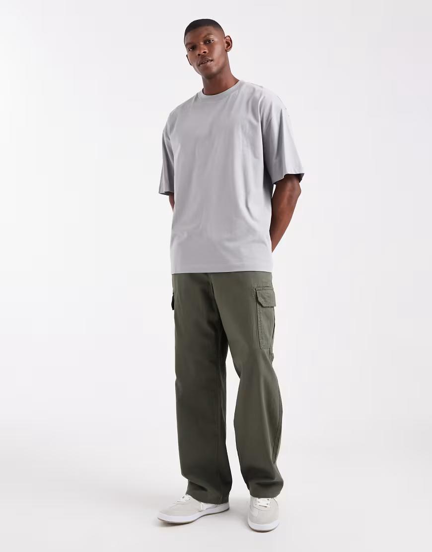 SZARY T-SHIRT OVERSIZE