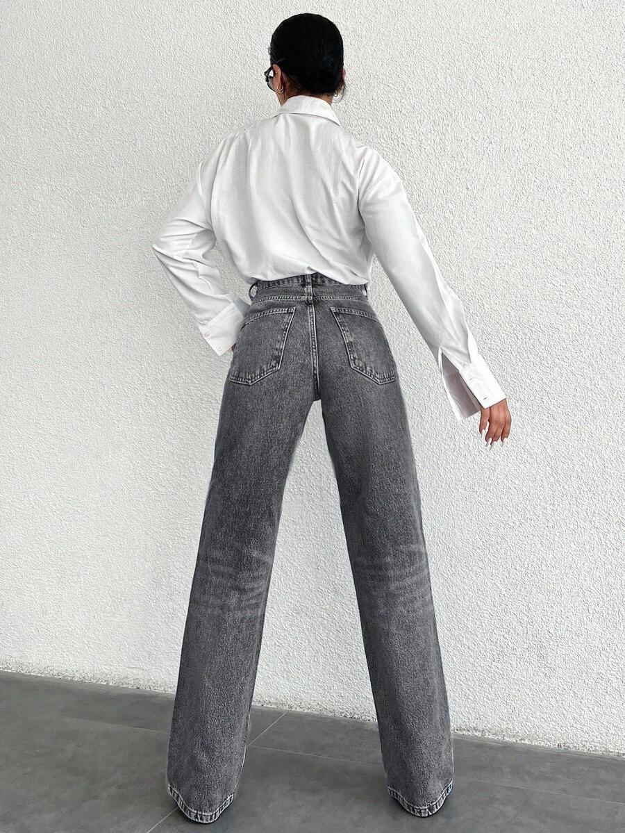 SZARE SPODNIE JEANS 