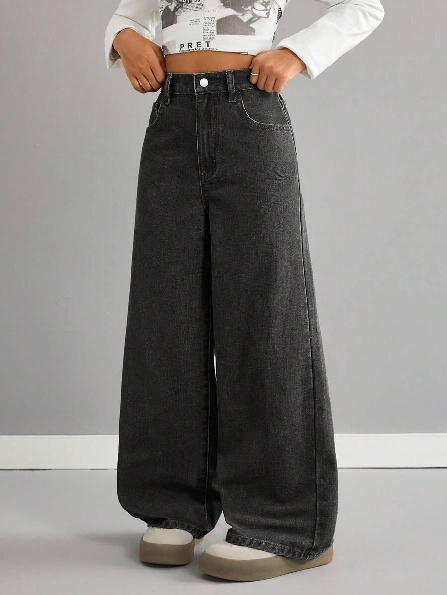 SPODNIE JEANS SZEROKA NOGAWKA