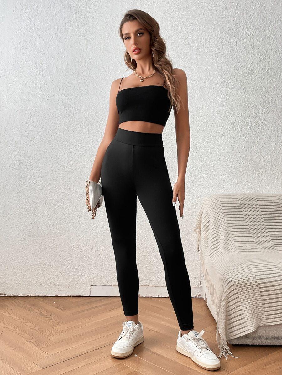 CZARNE LEGGINSY KOKARDA
