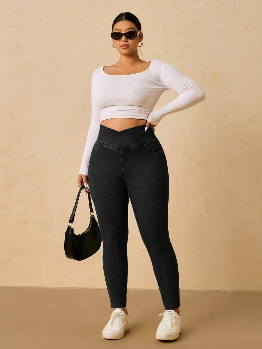 CZARNE SPODNIE JEANS