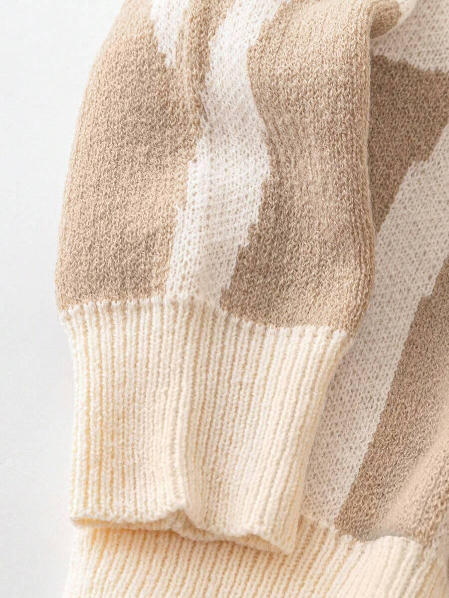 BEŻOWY SWETER DŁUGI RĘKAW