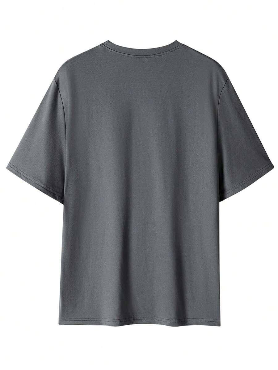 szary t-shirt nadruk