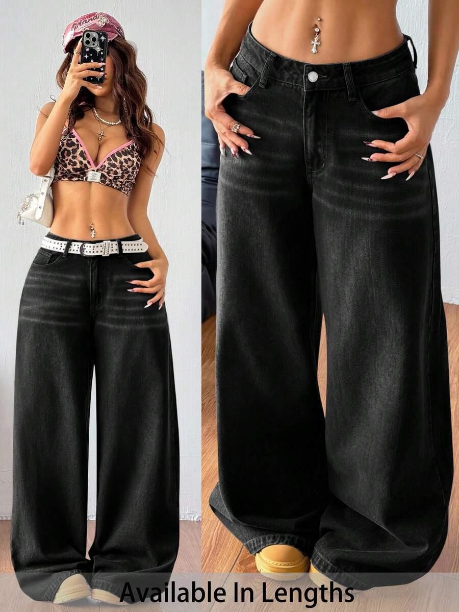 CZARNE SPODNIE JEANS
