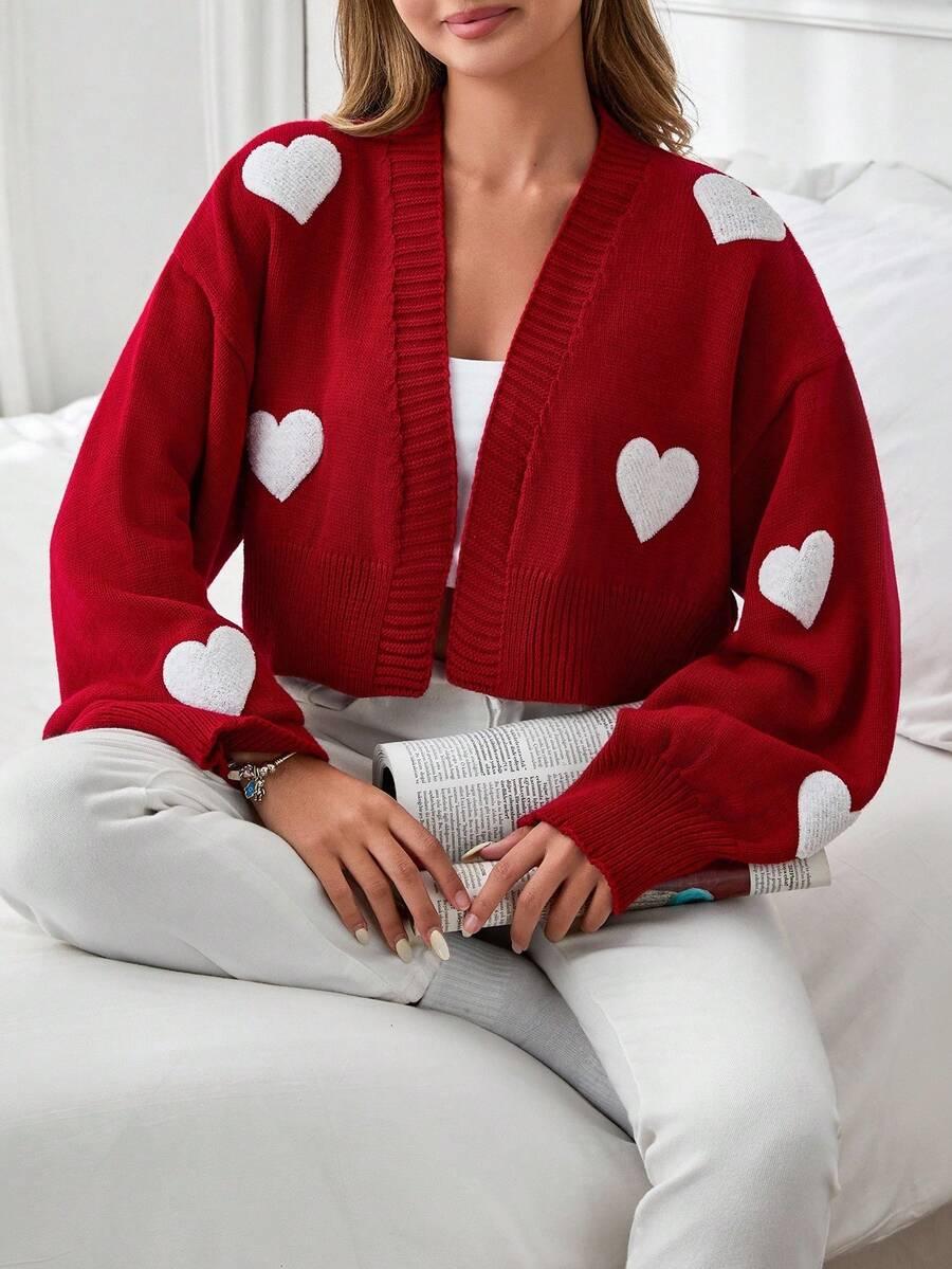 CZERWONY SWETER NARZUTKA SERCA