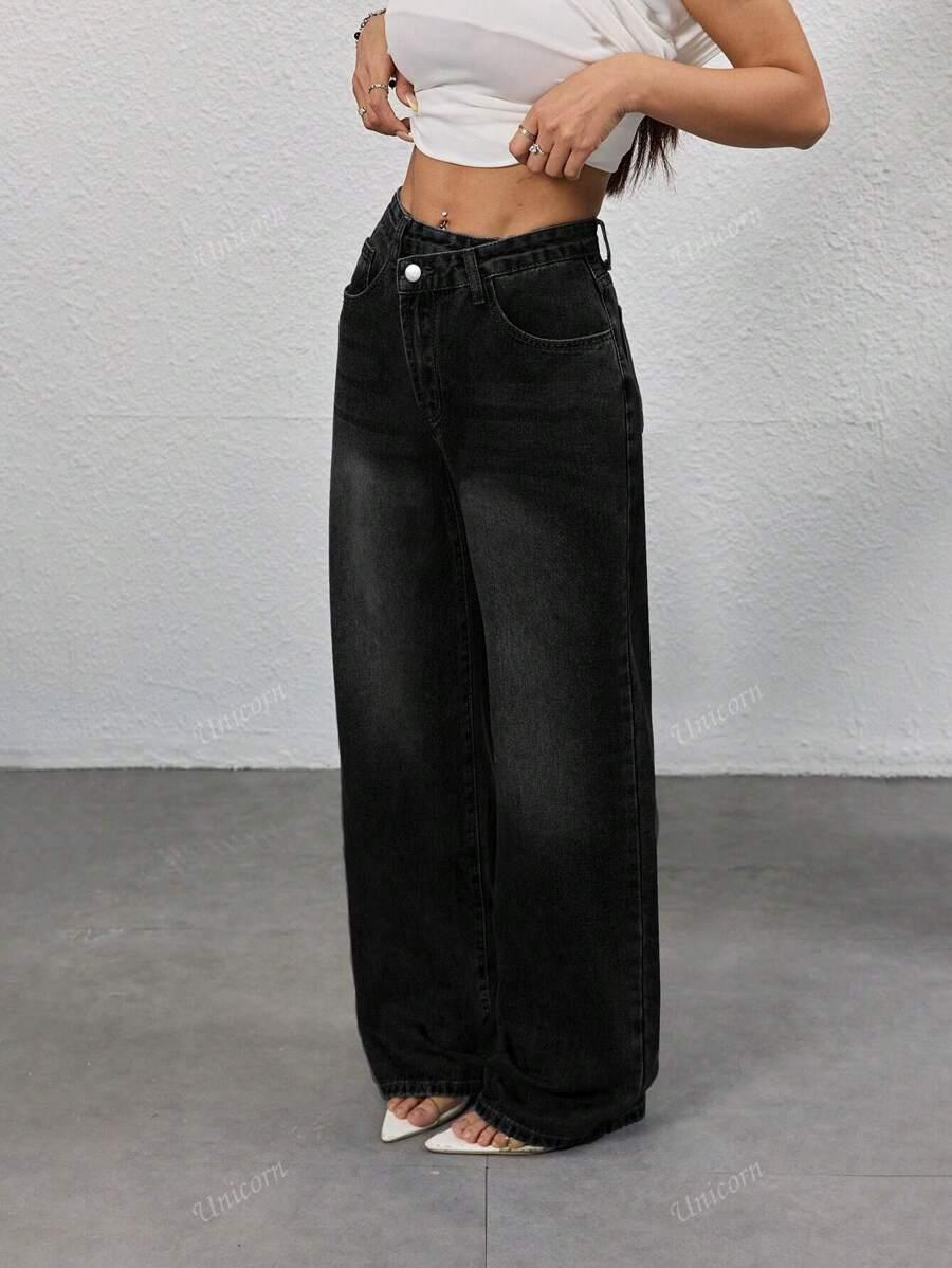 CZARNE SPODNIE JEANS