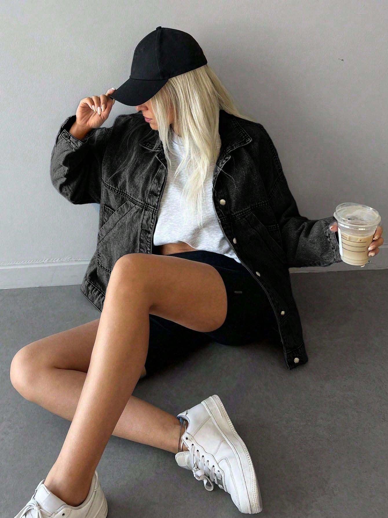 CZARNA KURTKA JEANS
