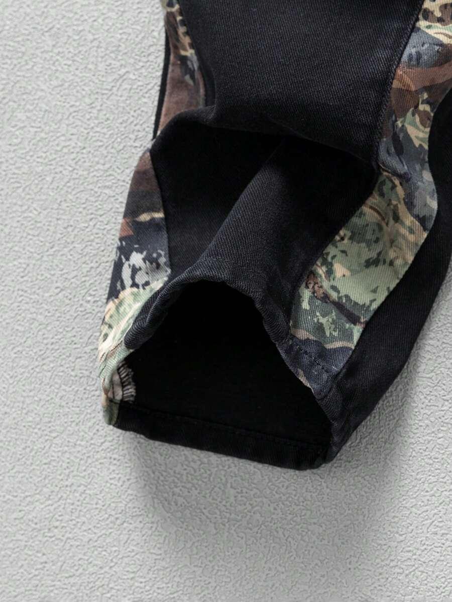 spodnie jeans print