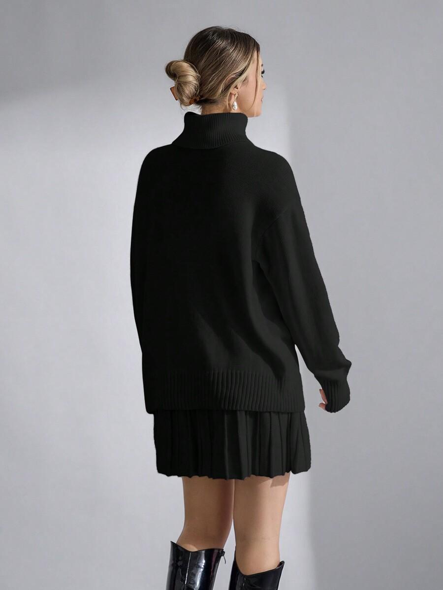 SWETER SPÓDNICA DZIANINOWY KOMPLET