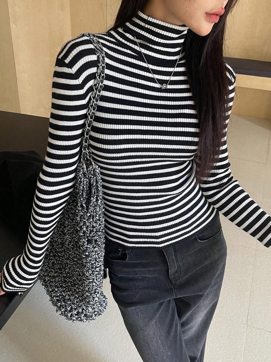 sweter w paski golf