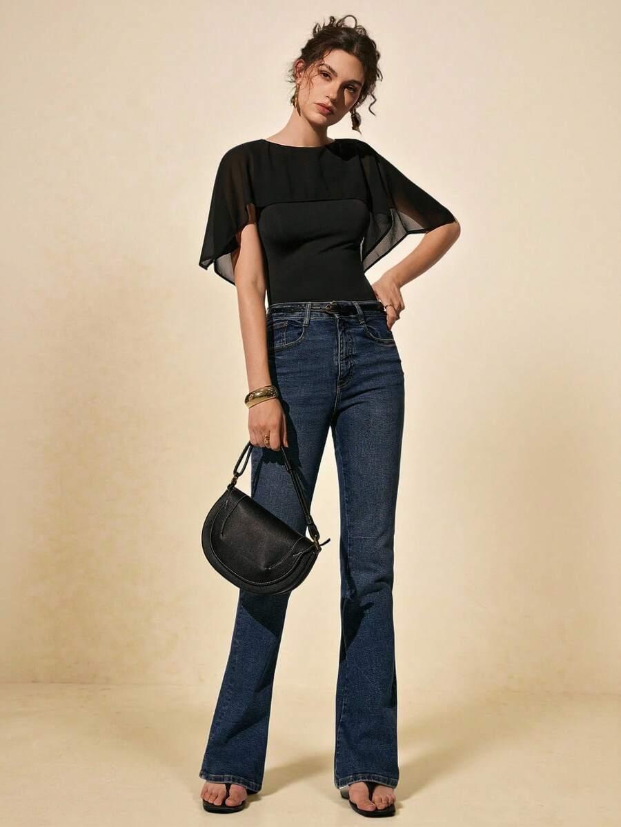 CZARNY TOP CASUAL 