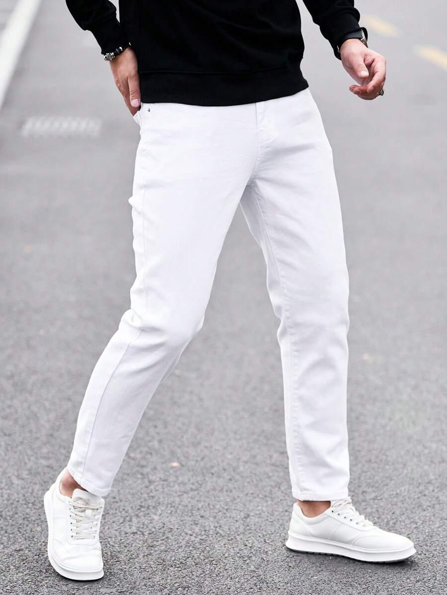 BIAŁE SPODNIE JEANS 