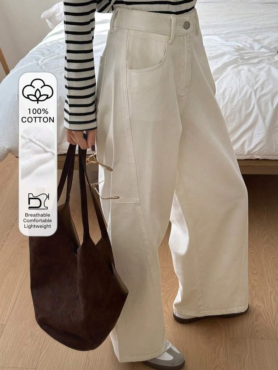 BIAŁE SPODNIE JEANS