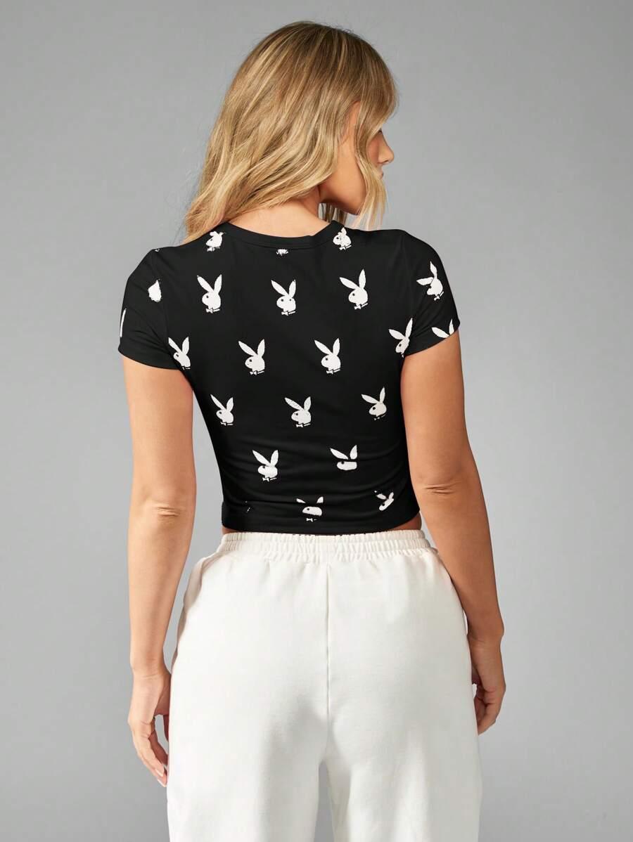czarny top print