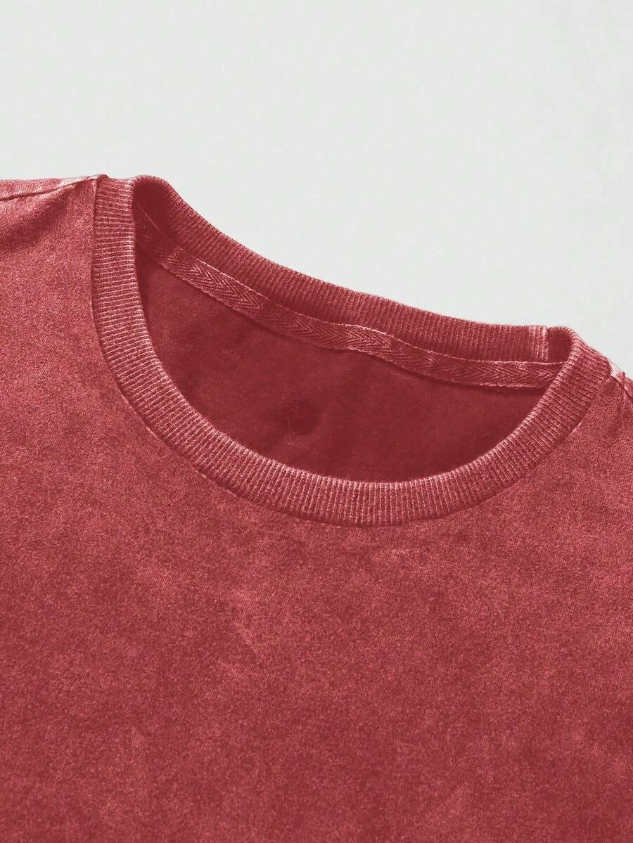 czerwony t-shirt nadruk