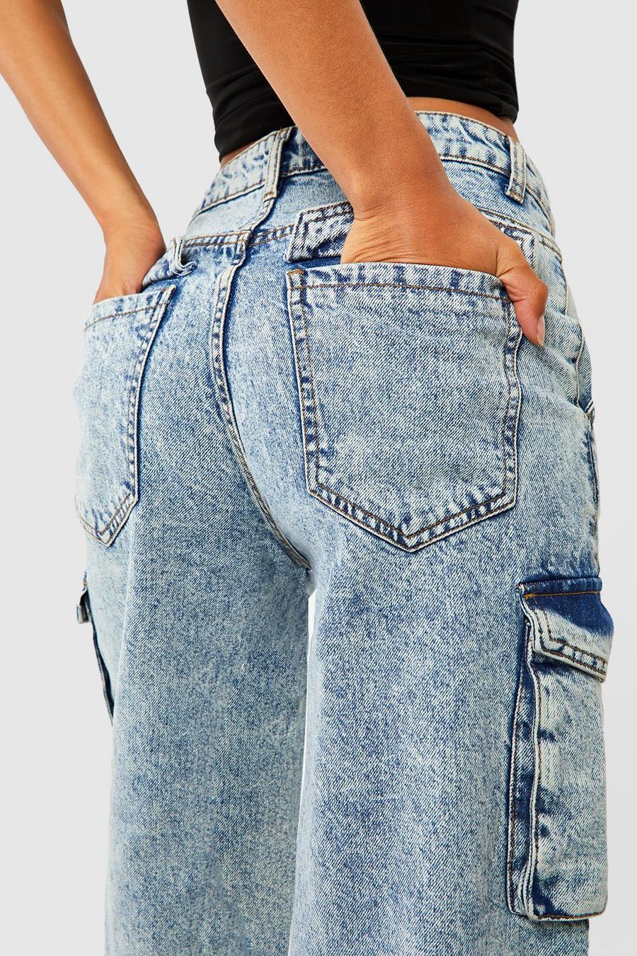 proste spodnie jeansowe z wysokim stanem 