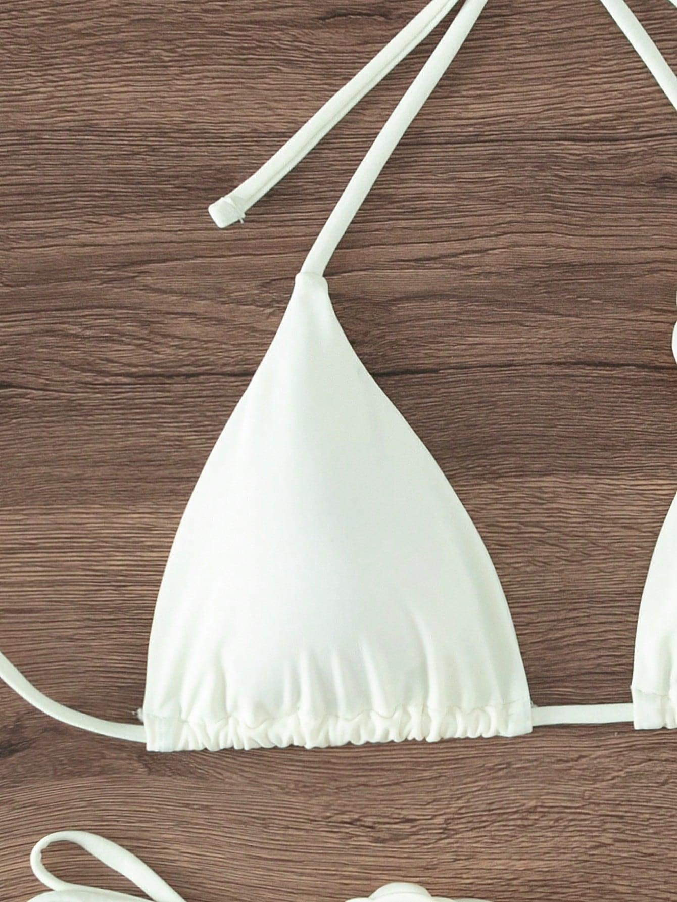 komplet bikini zdobienie kwiaty wiązanie