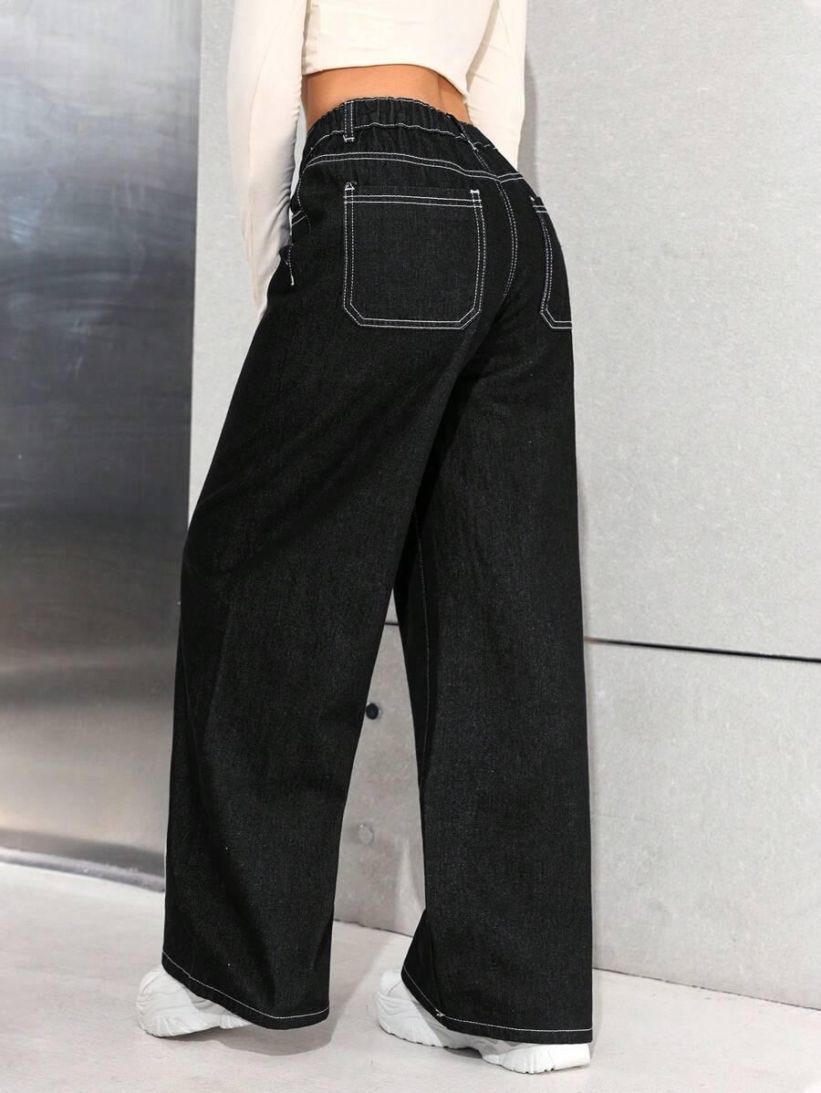 CZARNE SPODNIE JEANS