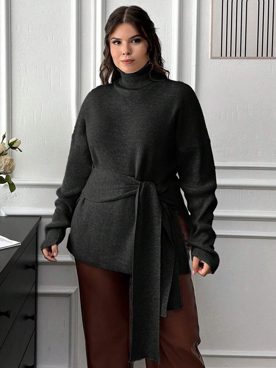 CZARNY SWETER WIĄZANIE