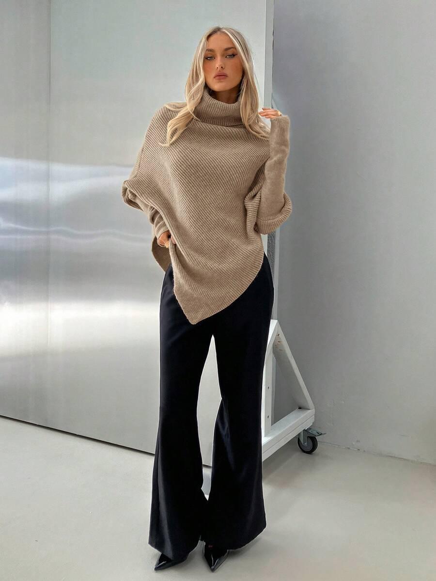 beżowy sweter golf