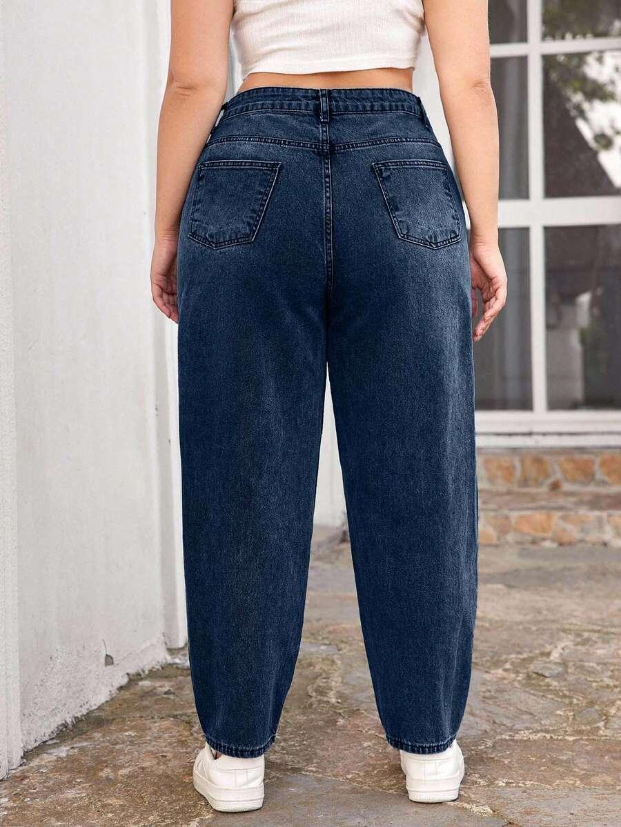 GRANATOWE SPODNIE JEANS 
