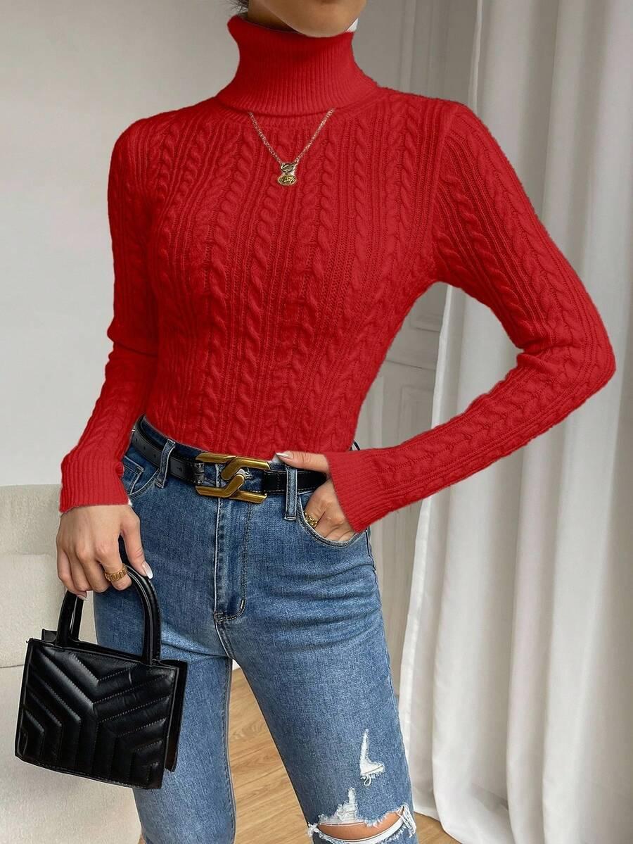 czerwony sweter golf
