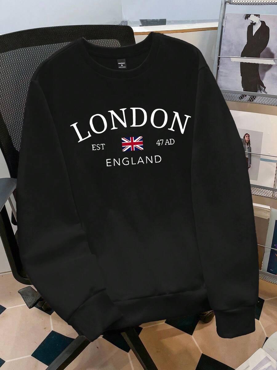 granatowa bluza nadruk