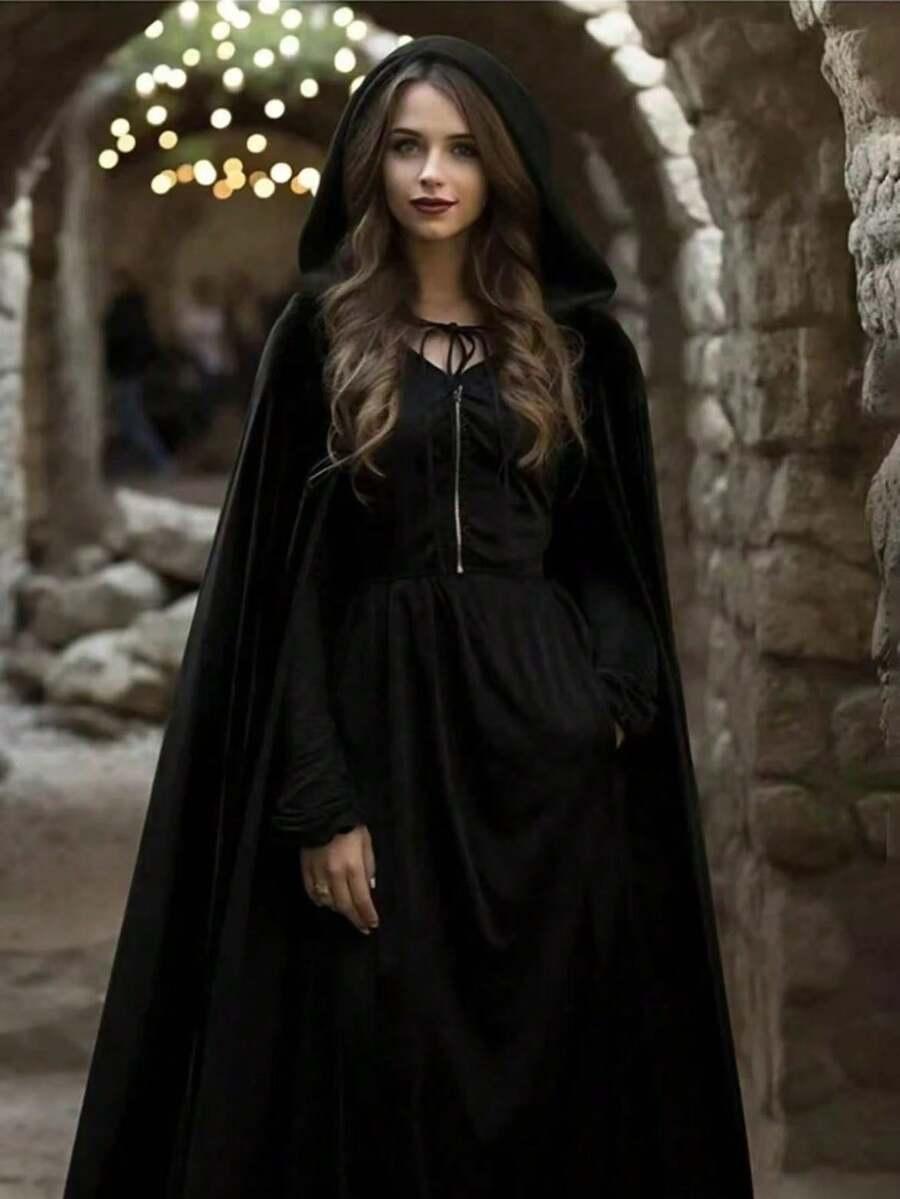 czarna peleryna kostium 