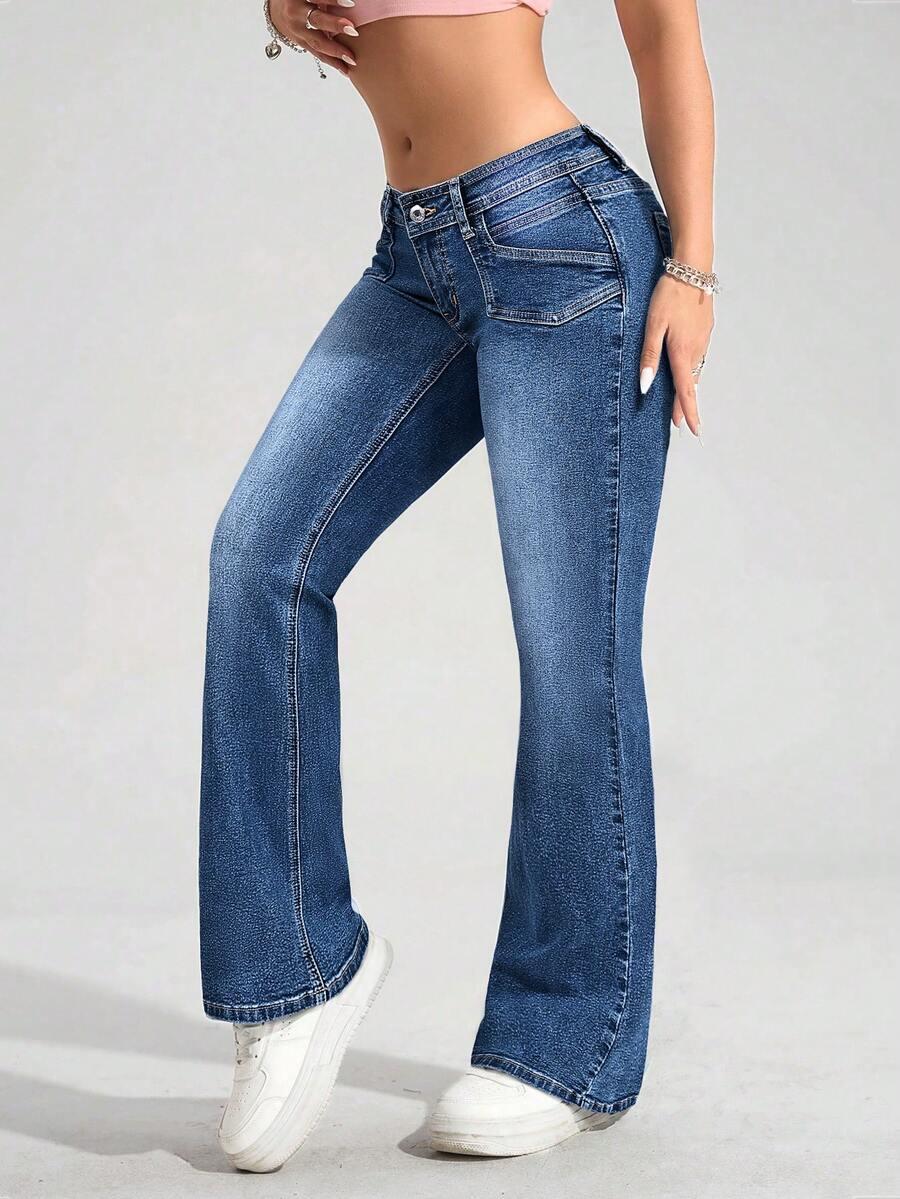 niebieskie dzwony jeans