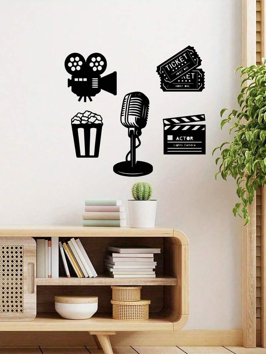metalowe dekoracje ścienne z motywem filmowym 5-pack