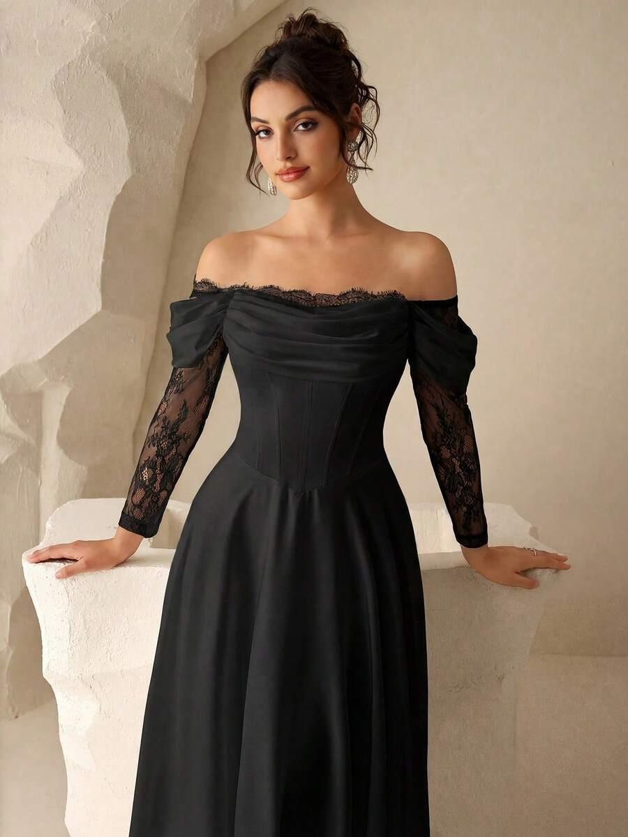 CZARNA MAXI SUKIENKA