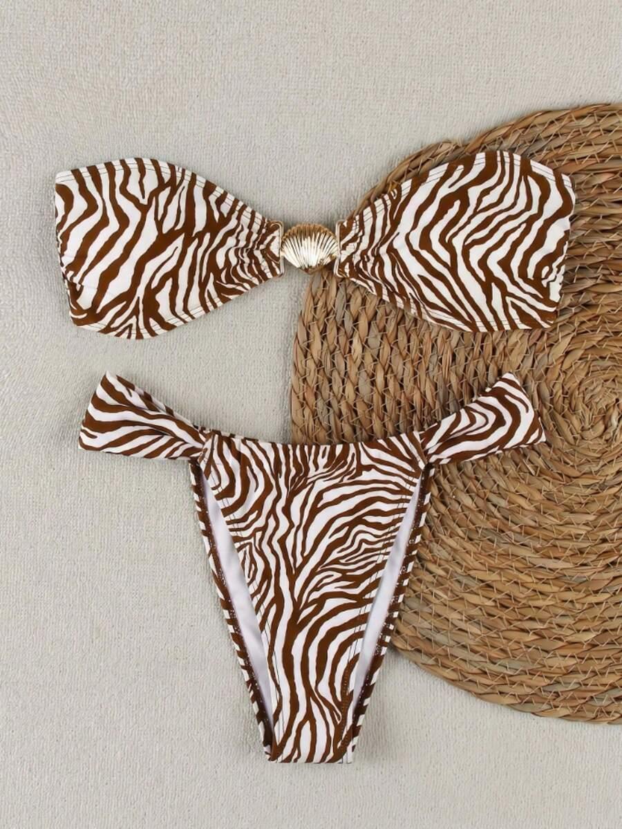 DWUCZĘŚCIOWY STRÓJ KĄPIELOWY ANIMAL PRINT