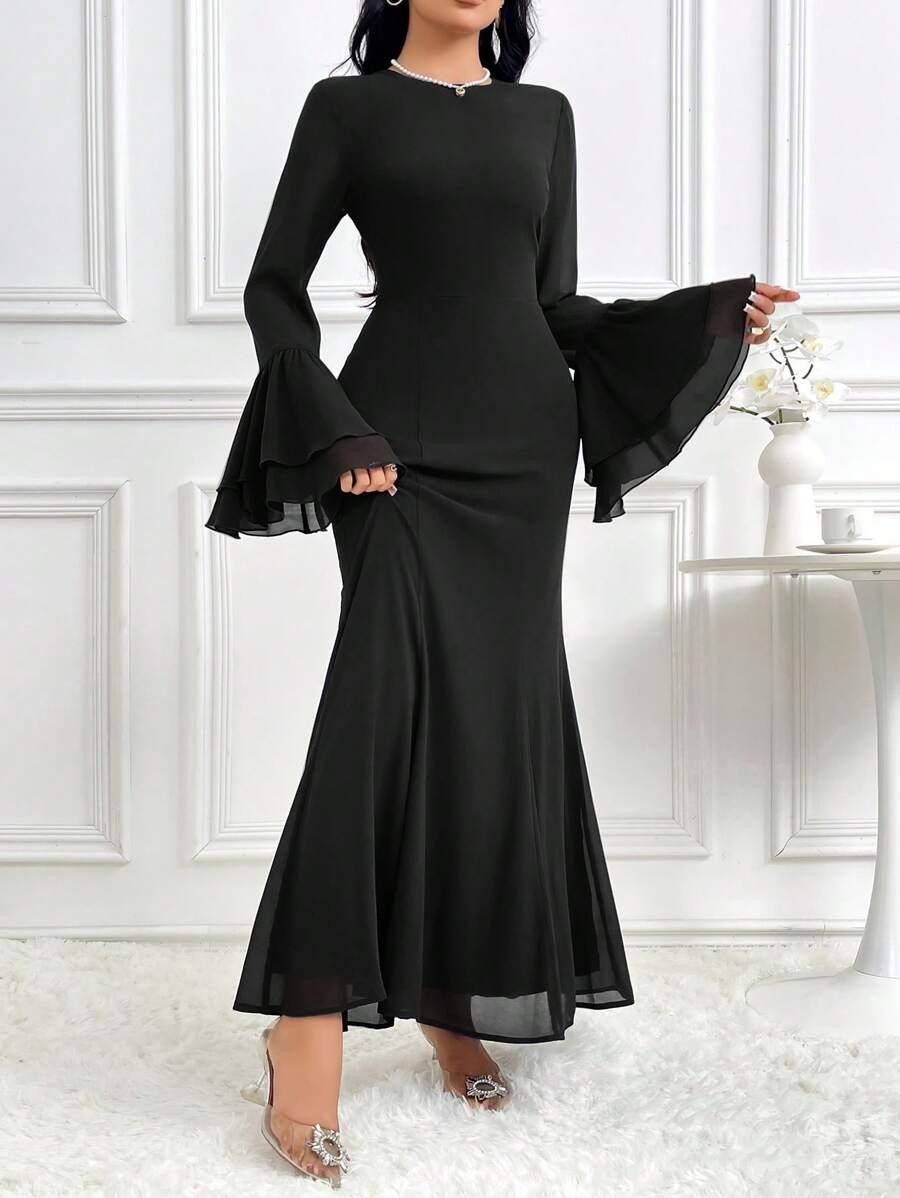 CZARNA MAXI SUKIENKA