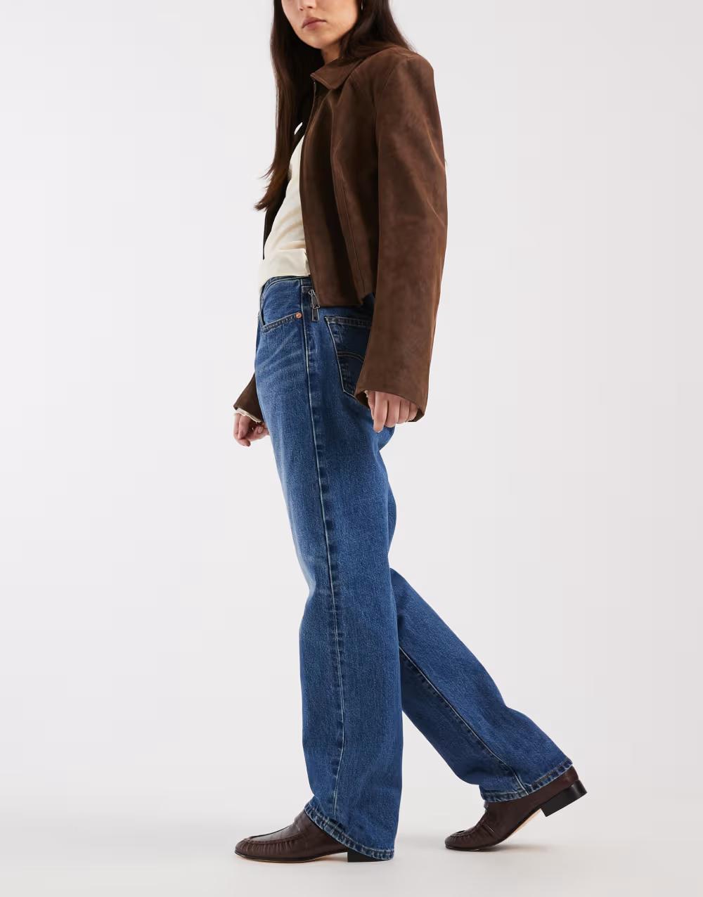 NIEBIESKIE PROSTE SPODNIE JEANS