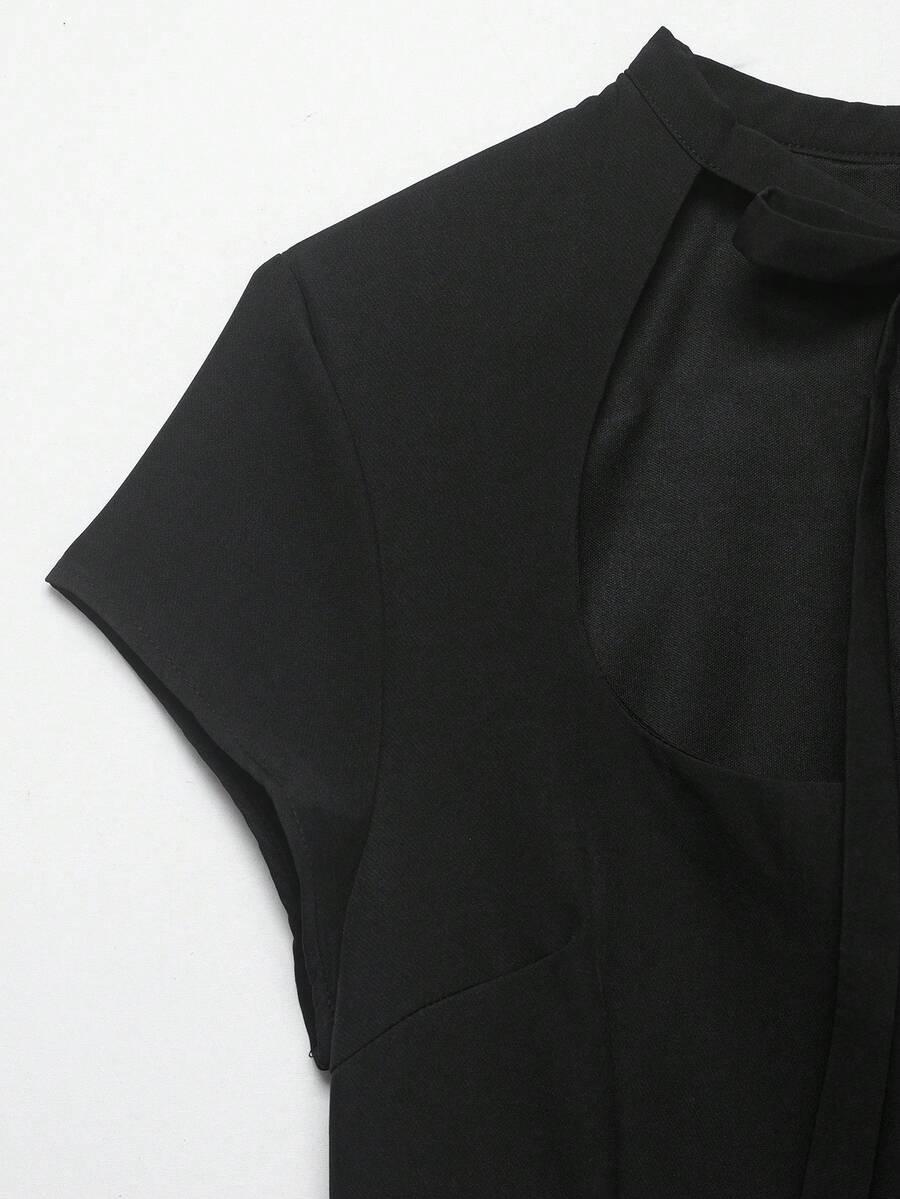 czarna mini sukienka wiązanie
