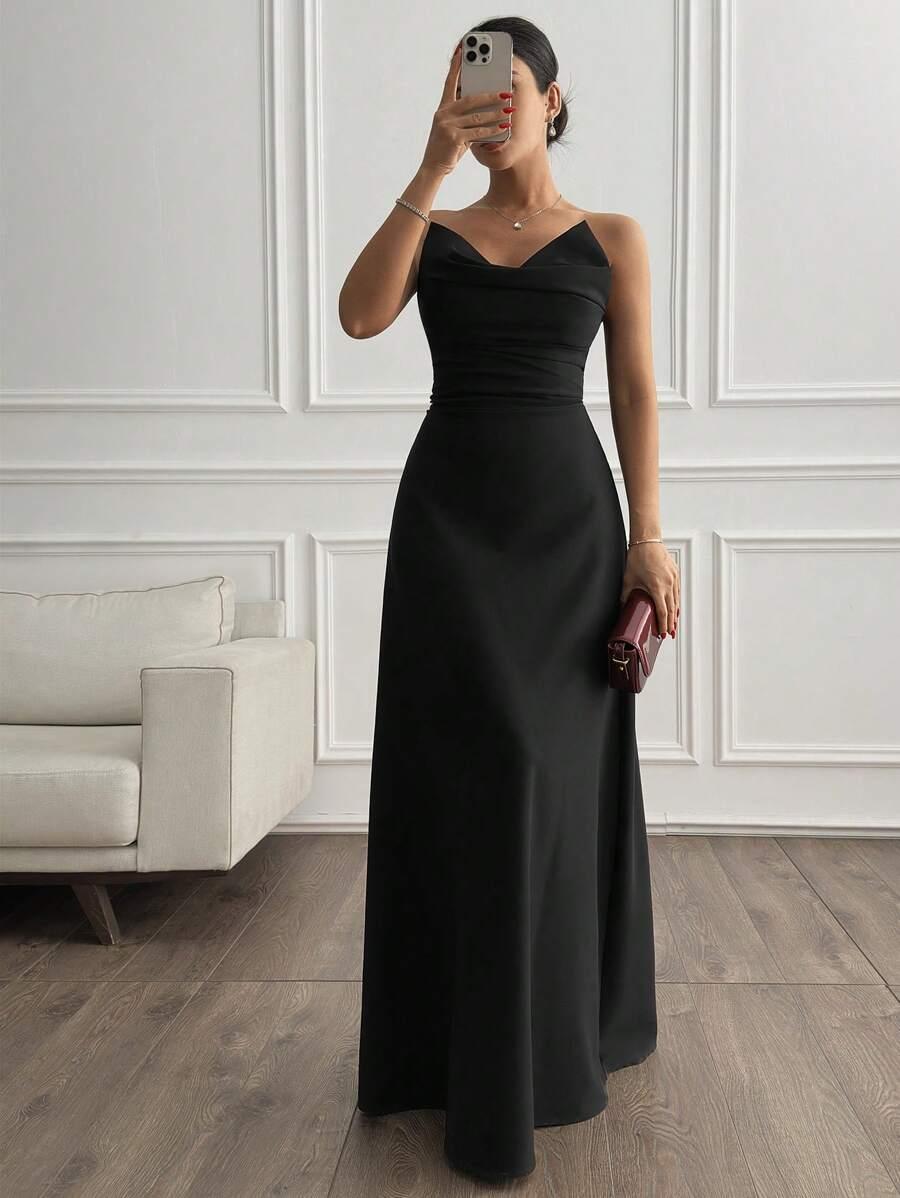 CZARNA MAXI SUKIENKA