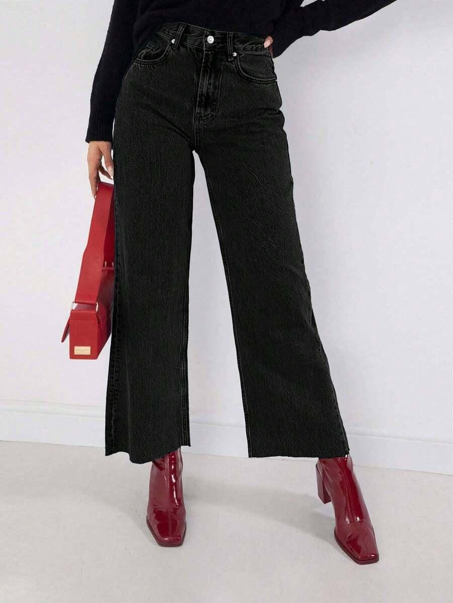 CZARNE SPODNIE JEANS