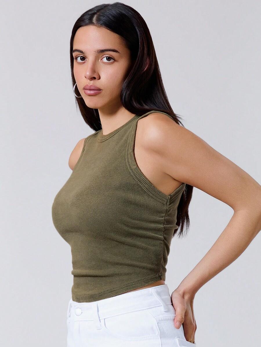 KHAKI TOP MARSZCZENIA