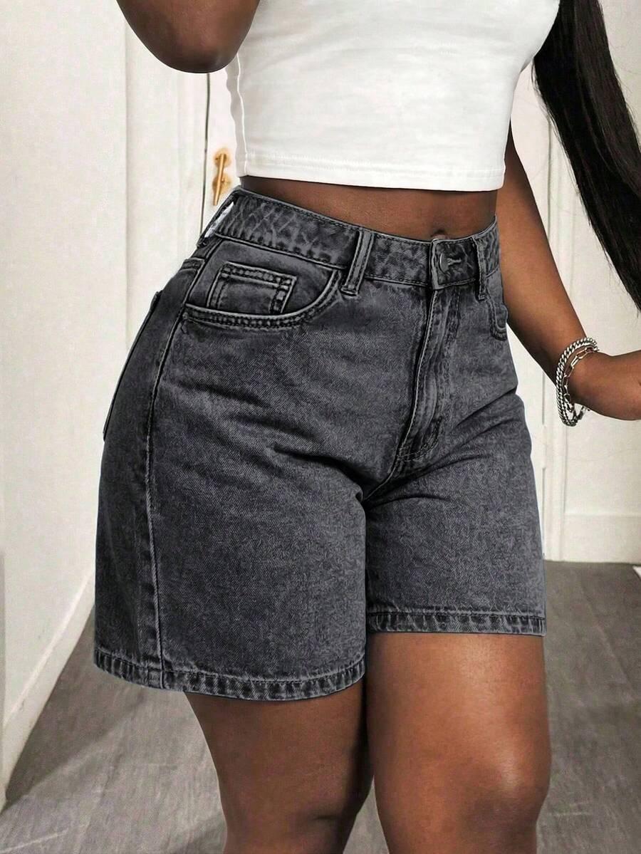 SZARE SPODENKI JEANS