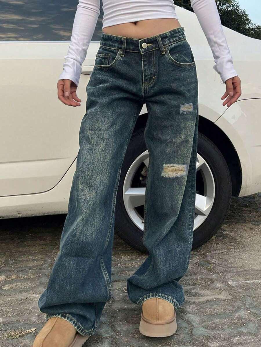 NIEBIESKIE SPODNIE JEANS