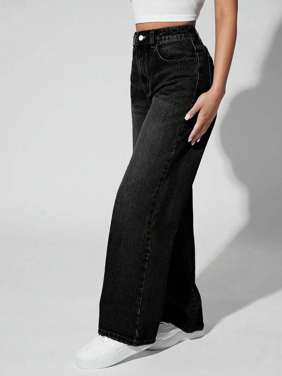PROSTE SPODNIE JEANS WYSOKI STAN