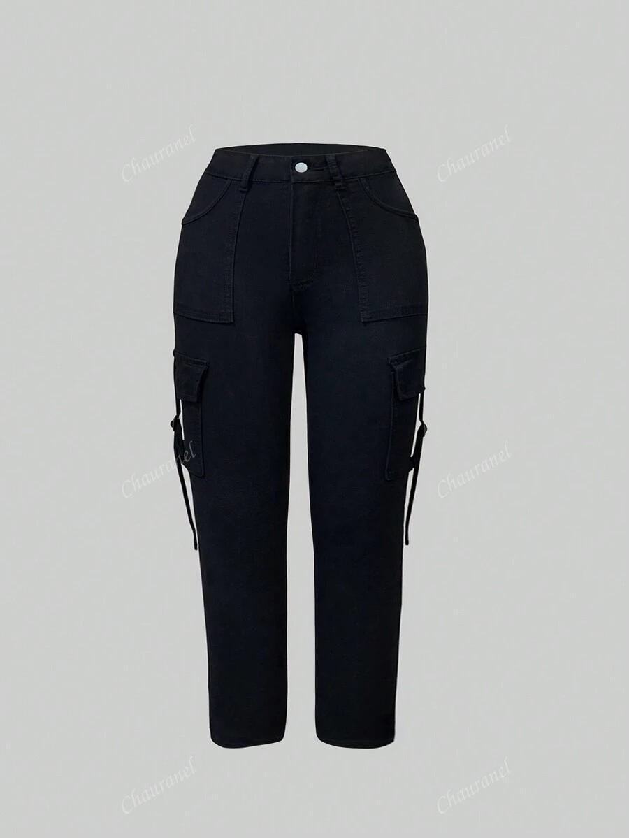 CZARNE SPODNIE JEANS