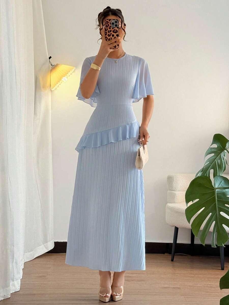 niebieska maxi sukienka