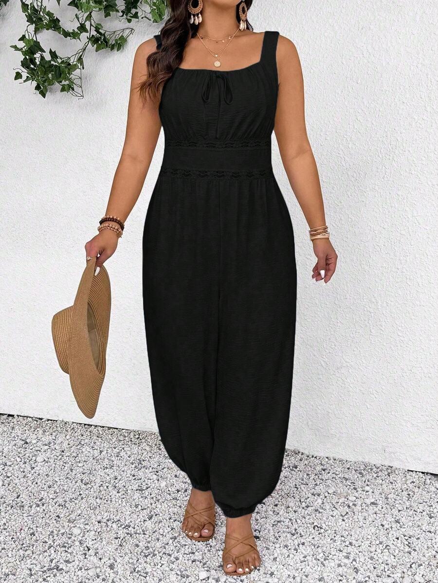 czarny kombinezon casual
