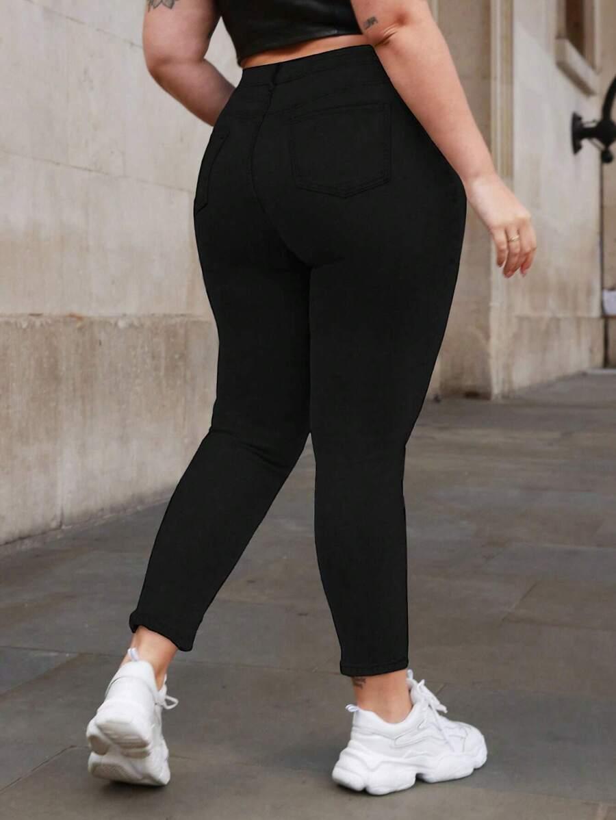 CZARNE SPODNIE JEANS