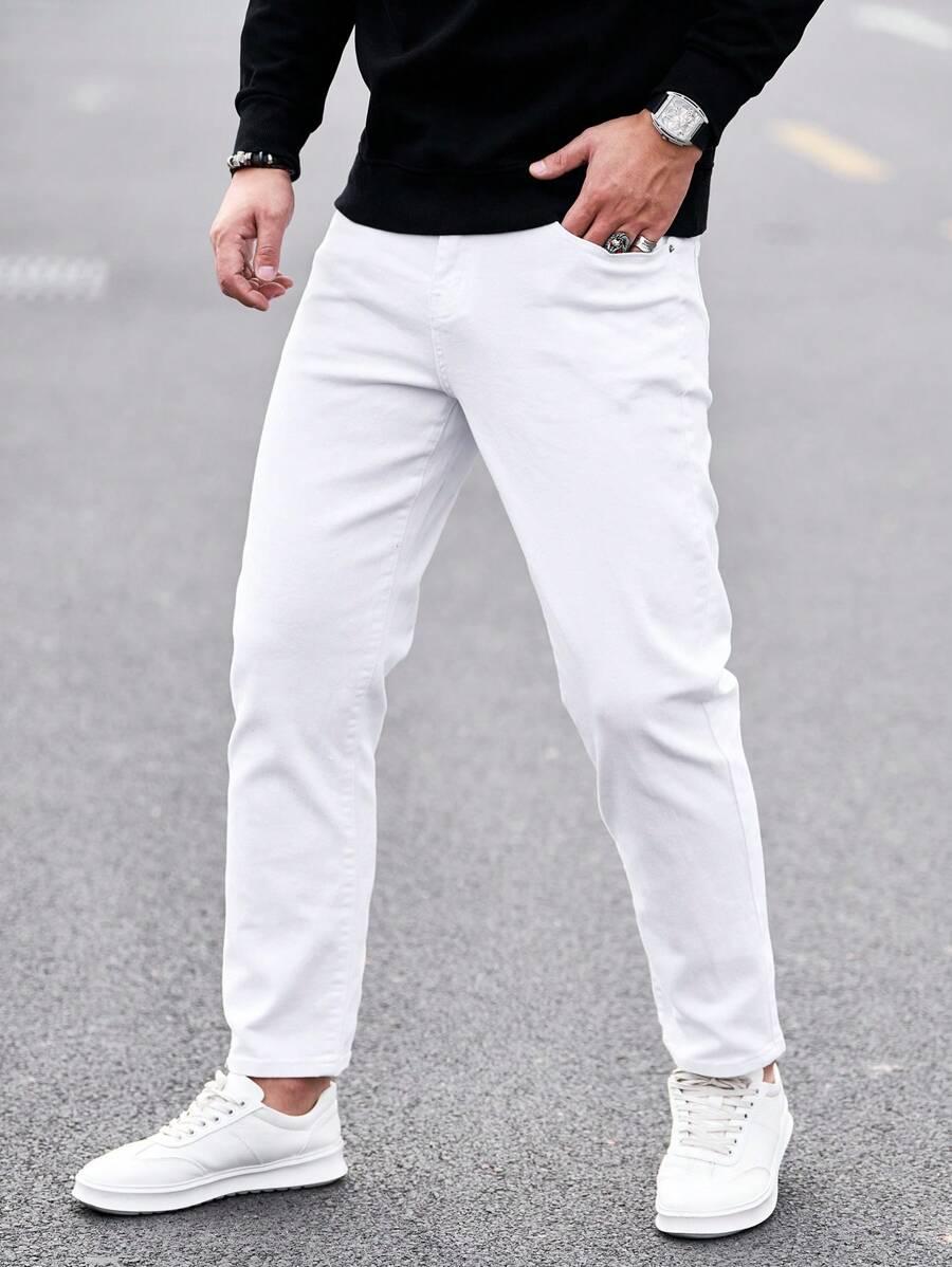 BIAŁE SPODNIE JEANS 