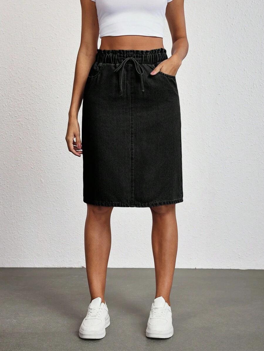 CZARNA SPÓDNICA JEANS